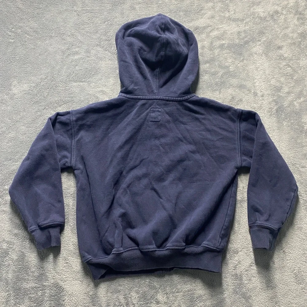 Gap Kids Full Zip Fleece Hoodie Sweatshirt Boys Small Navy Blue Arch Logo
